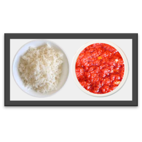 White Rice & Mixed Pepper Sauce